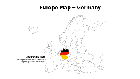 Germany map with flag