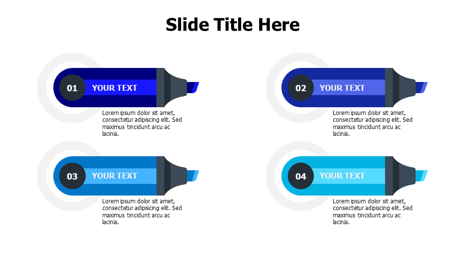 Four markers highlight template