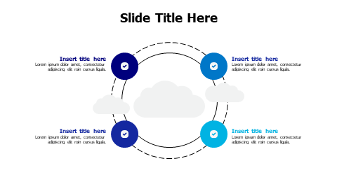 4 points around a cloud infographic
