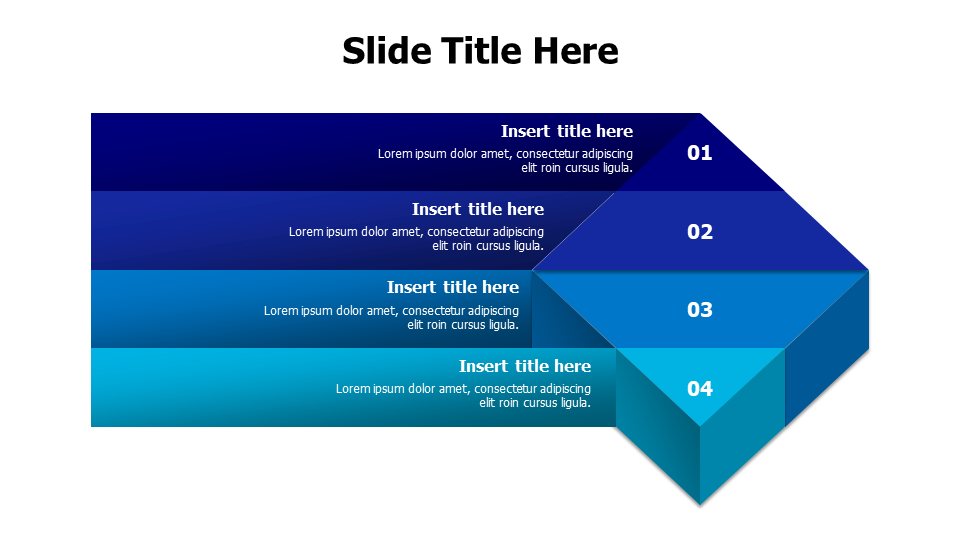 4 points from 3D rhombus shape infographic