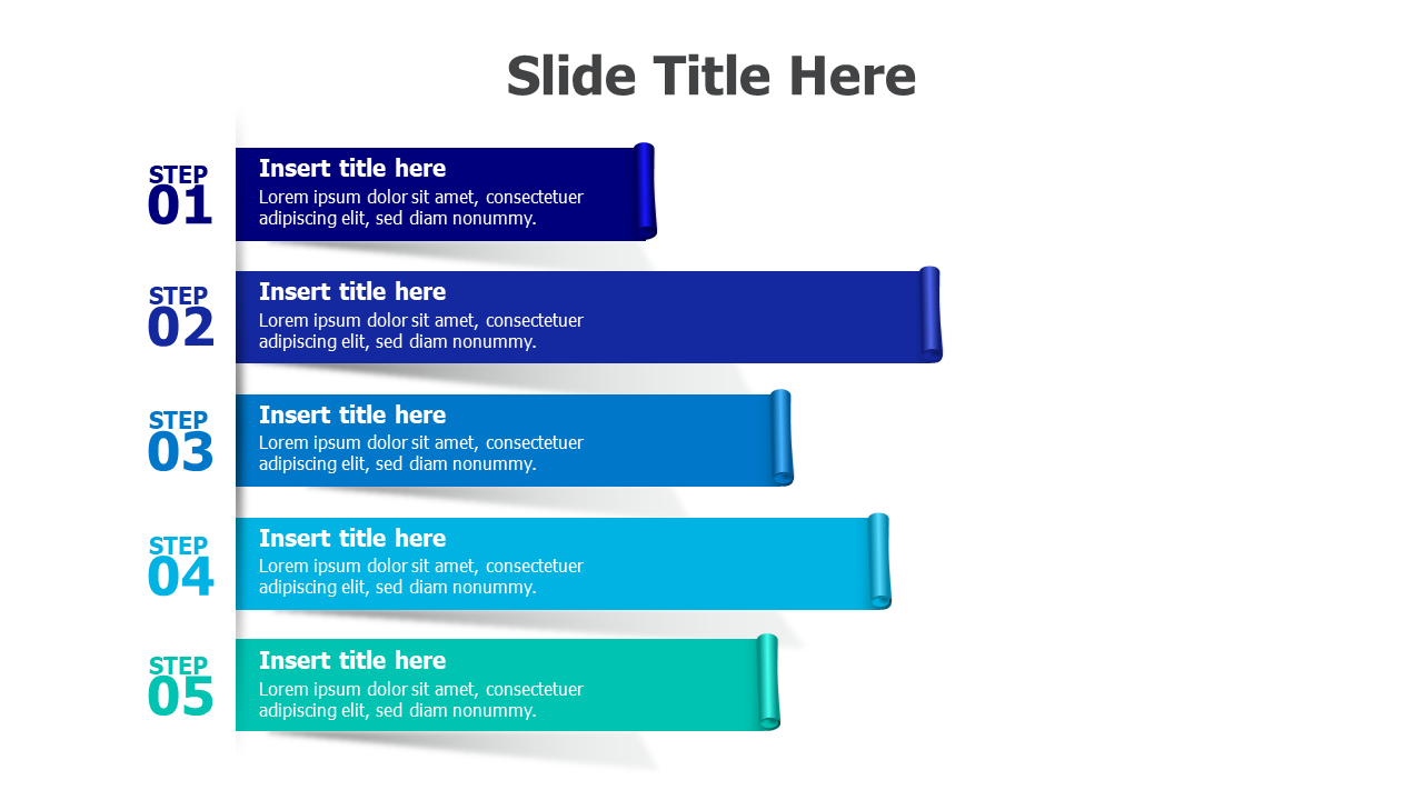 5 points ribbons infographic