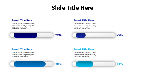 4 colored editable horizontal meter infographic