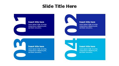 4 colored blocks with numbers infographic