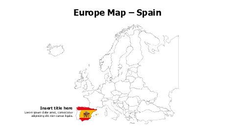 Spain map with flag