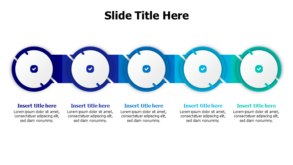 5 points scratchy circles infographic