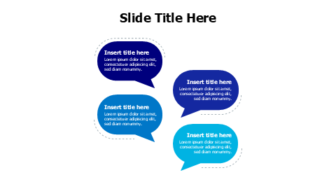 4 colored curved speech bubbles infographic