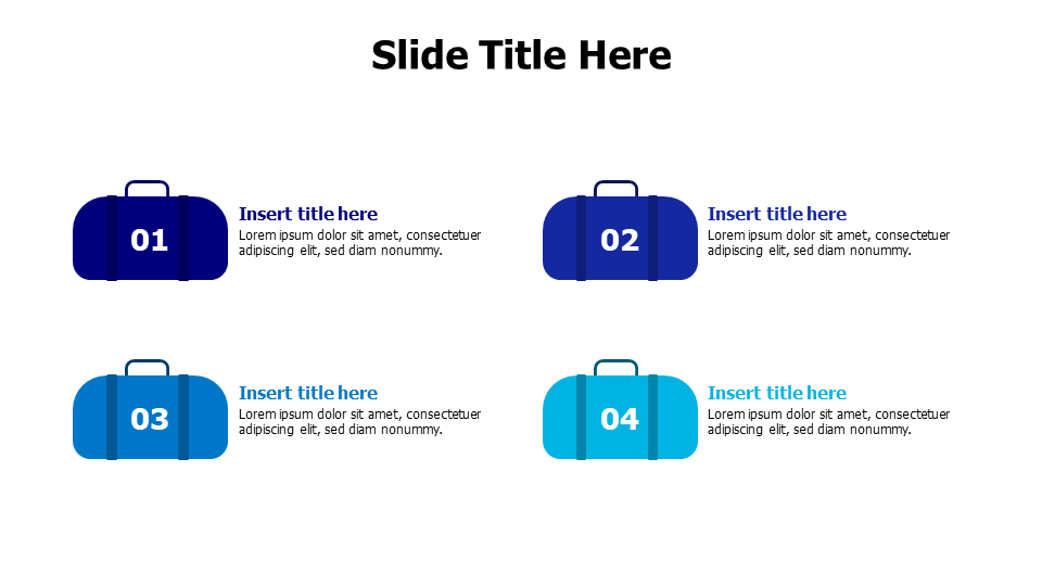 4 colored bags infographic with numbers