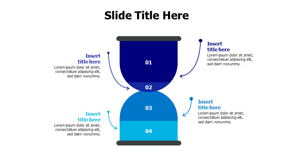 4 points divided colored glass sand infographic