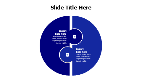 2 points puzzlw curcular pieces infographic