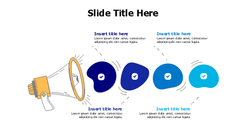 4 colored free shapes with speaker infographic