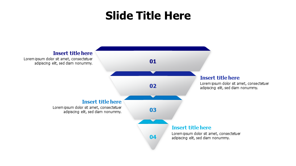 4 points Decreasing blocks funnel infographic
