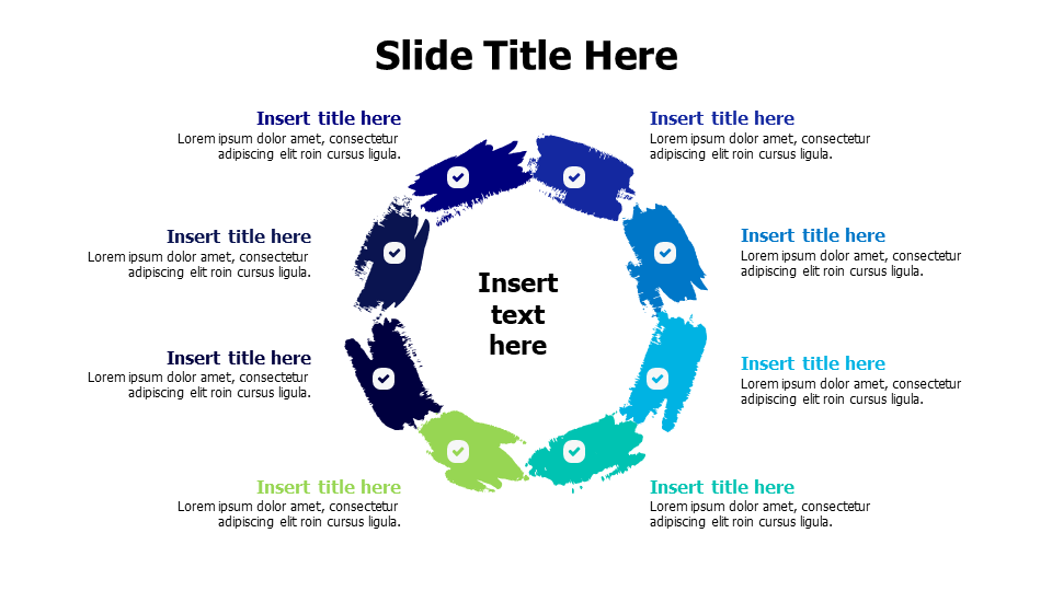 8 steps Scratchy rounded infographic