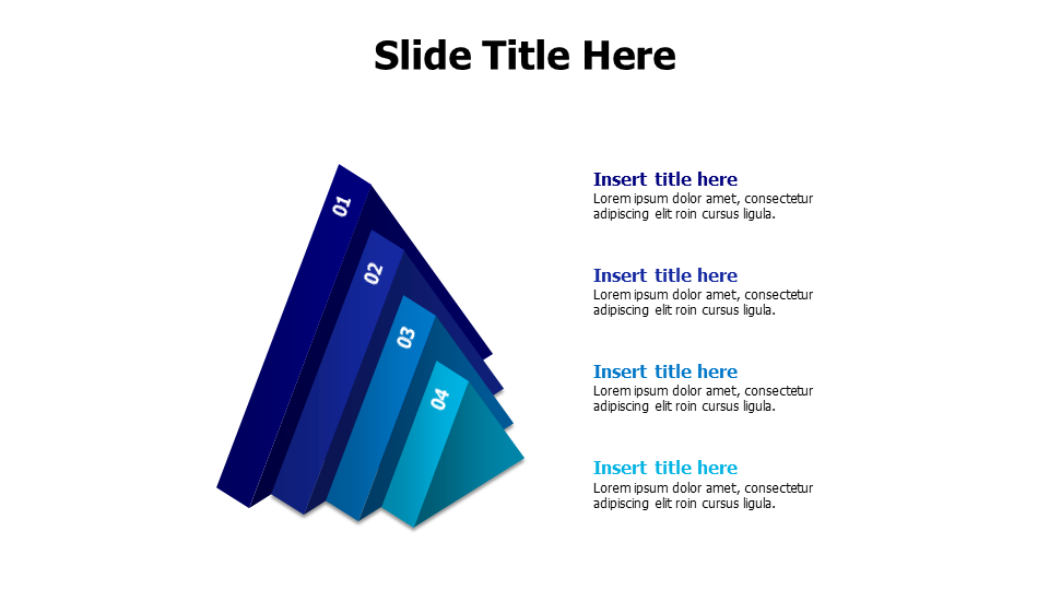 4 points 3D growing triangles infographic