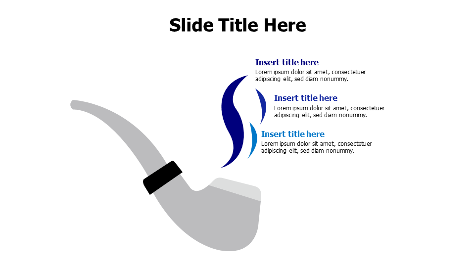 3 points smoke from a smoking pipe infographic