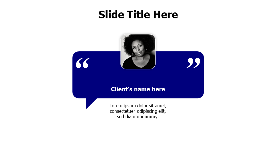 1 testimonials curved speech bubble with picture