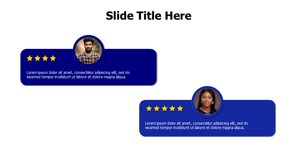 2 Testimonials quotes with stars infographic