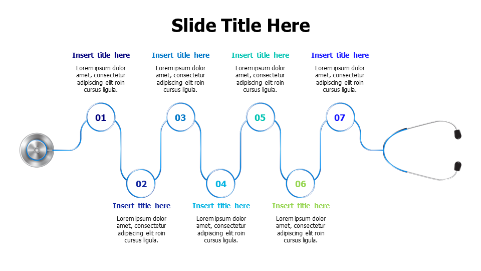 7 points stethoscope medical template