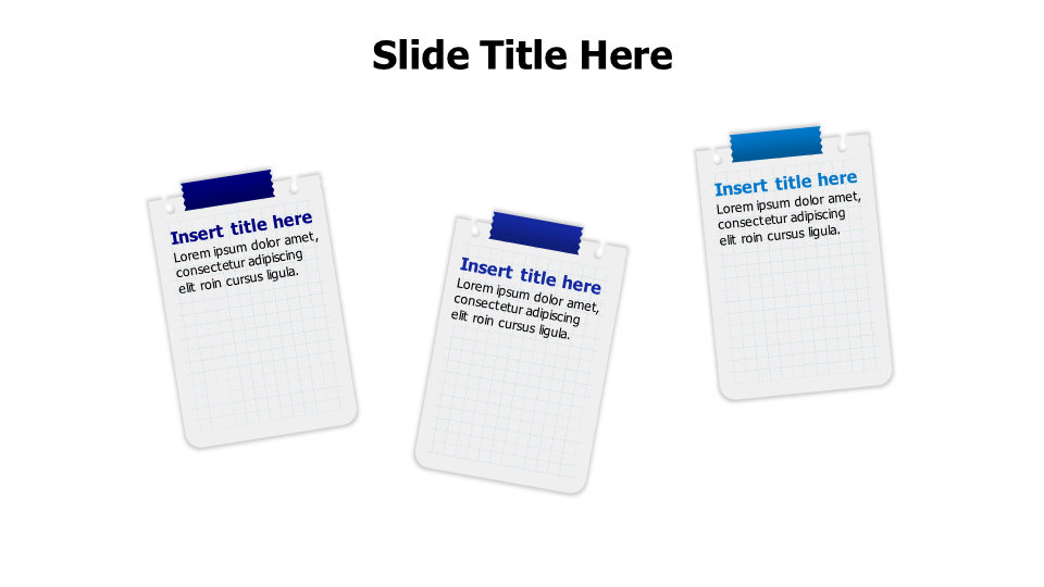 3 curved papers with stick tapes