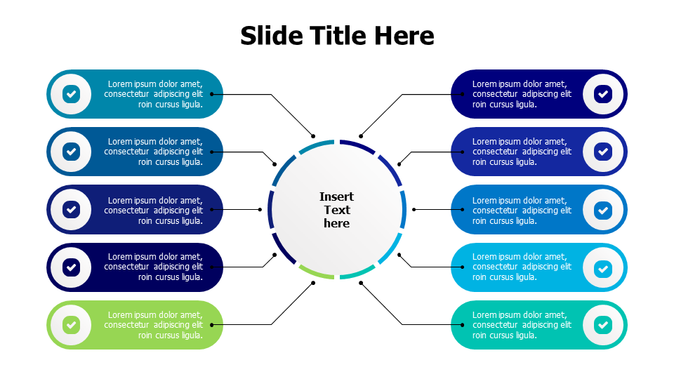 10 points branching with lines infographic