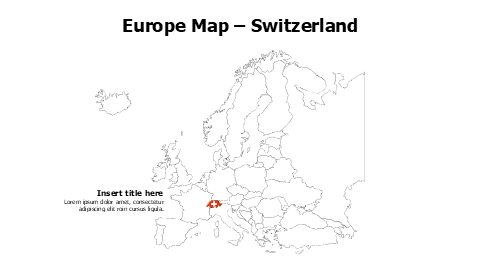 Switzerland map with  flag