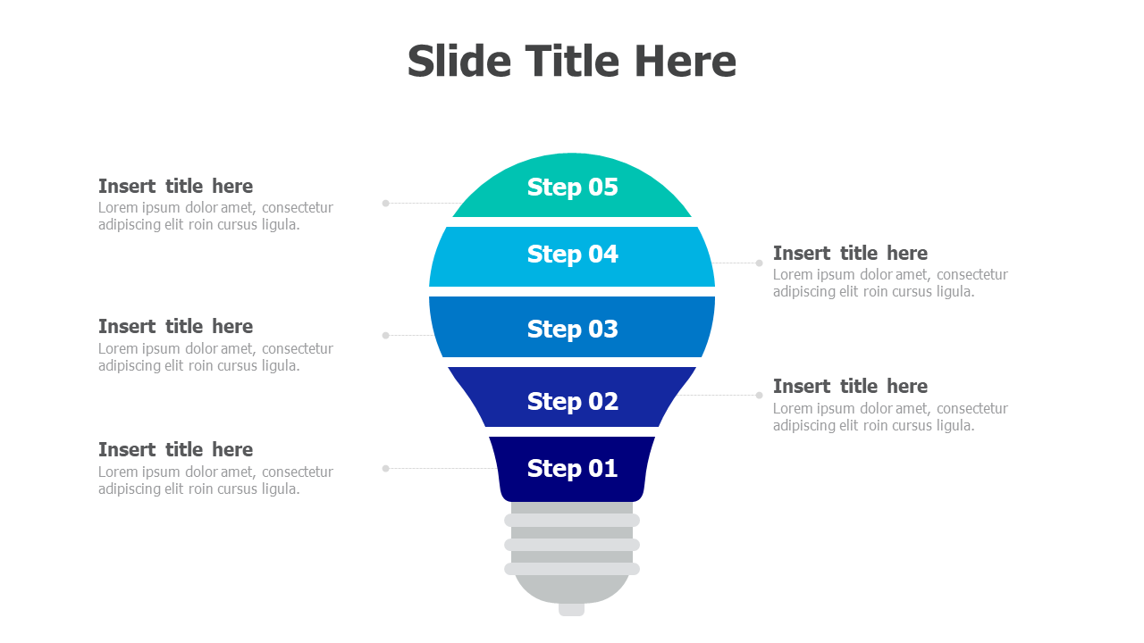 5 points bulb infographic 3