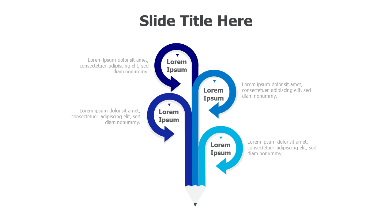 4 points pencil infographic