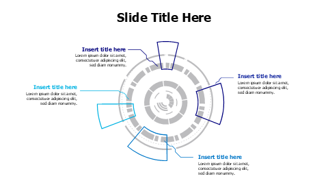 4 points on a tech circle branching infographic