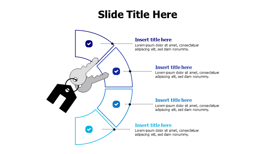 4 points branching from house keys infographic