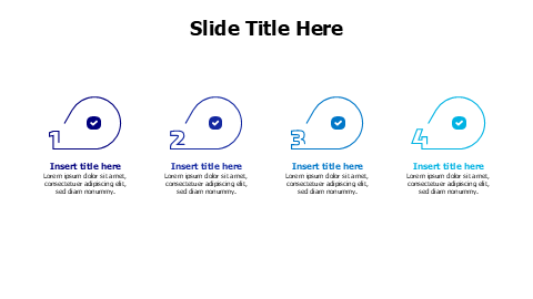 4 colored outline numbers infographic with icons