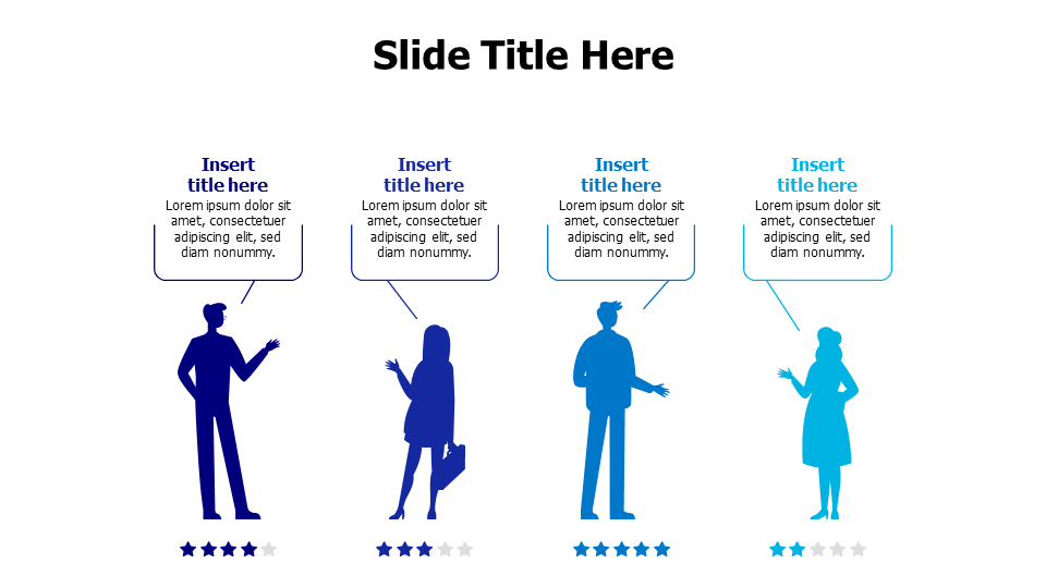 4 different figures with editable stars infographic