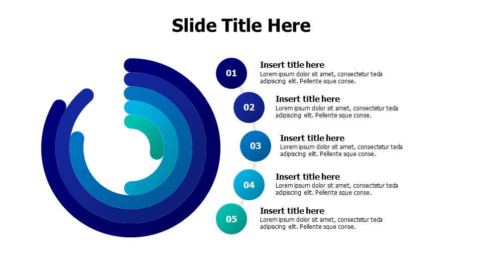 Five points template with rounded shapes