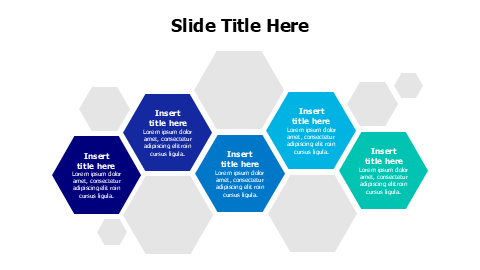 5 colored hexagons infographic