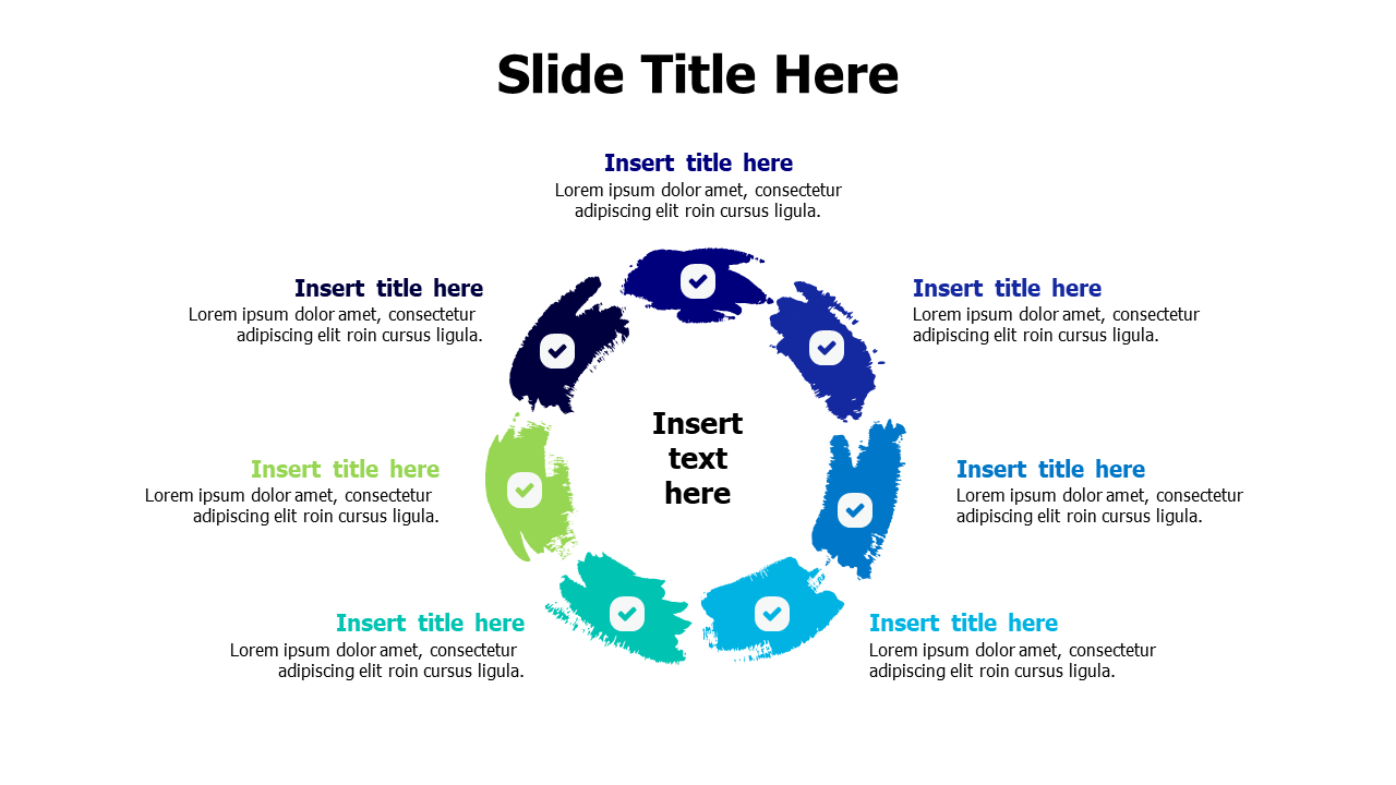 7 steps Scratchy rounded infographic