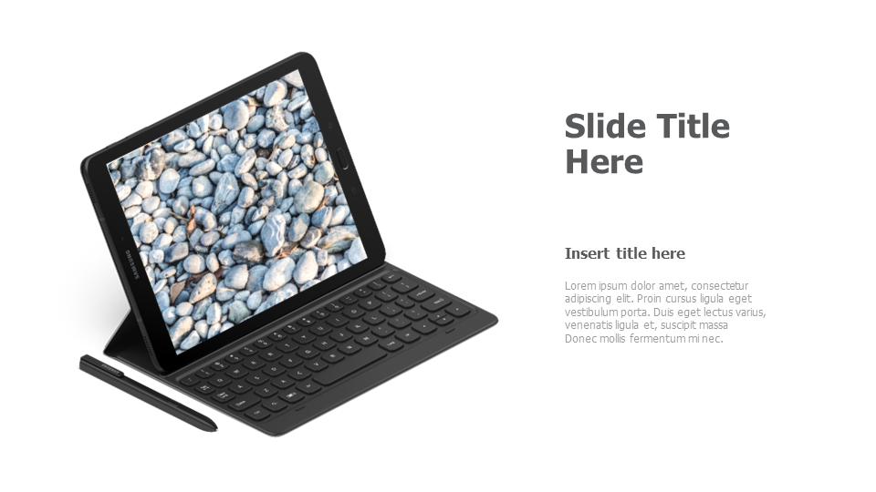 Ipad with keyboard 3d mockup