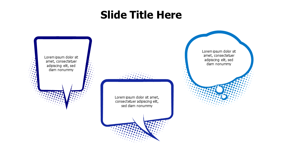 3 cartoonish Speech bubbles infographic