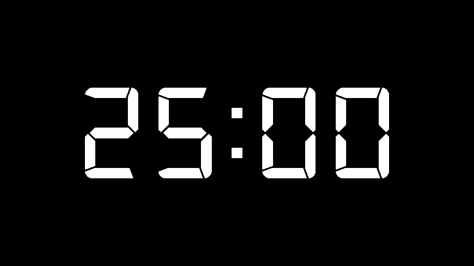 25 Minutes Timer white
