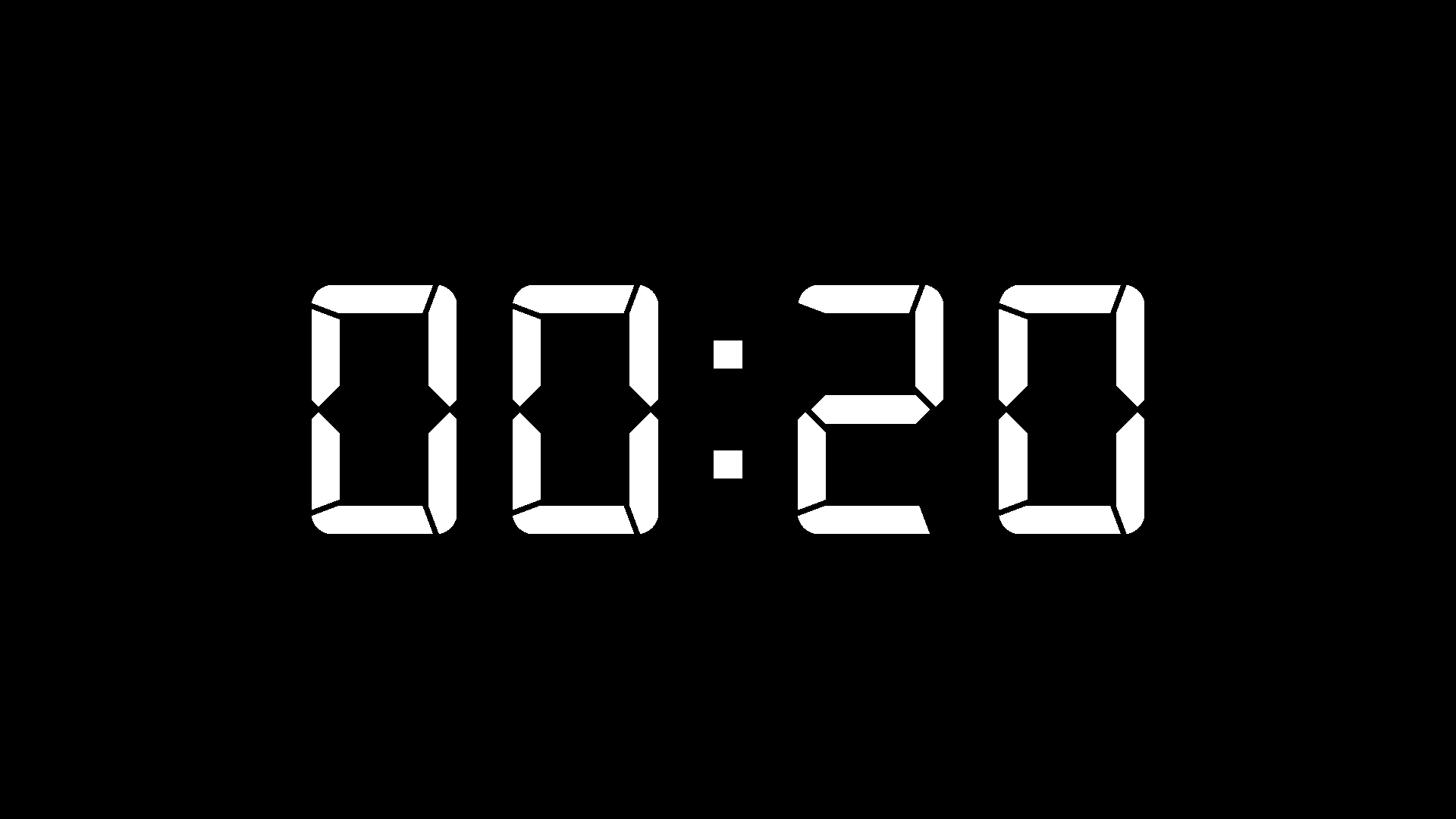 20 Seconds Timer white