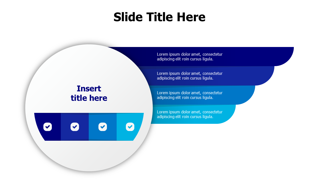 4 stripes from a circle infographic
