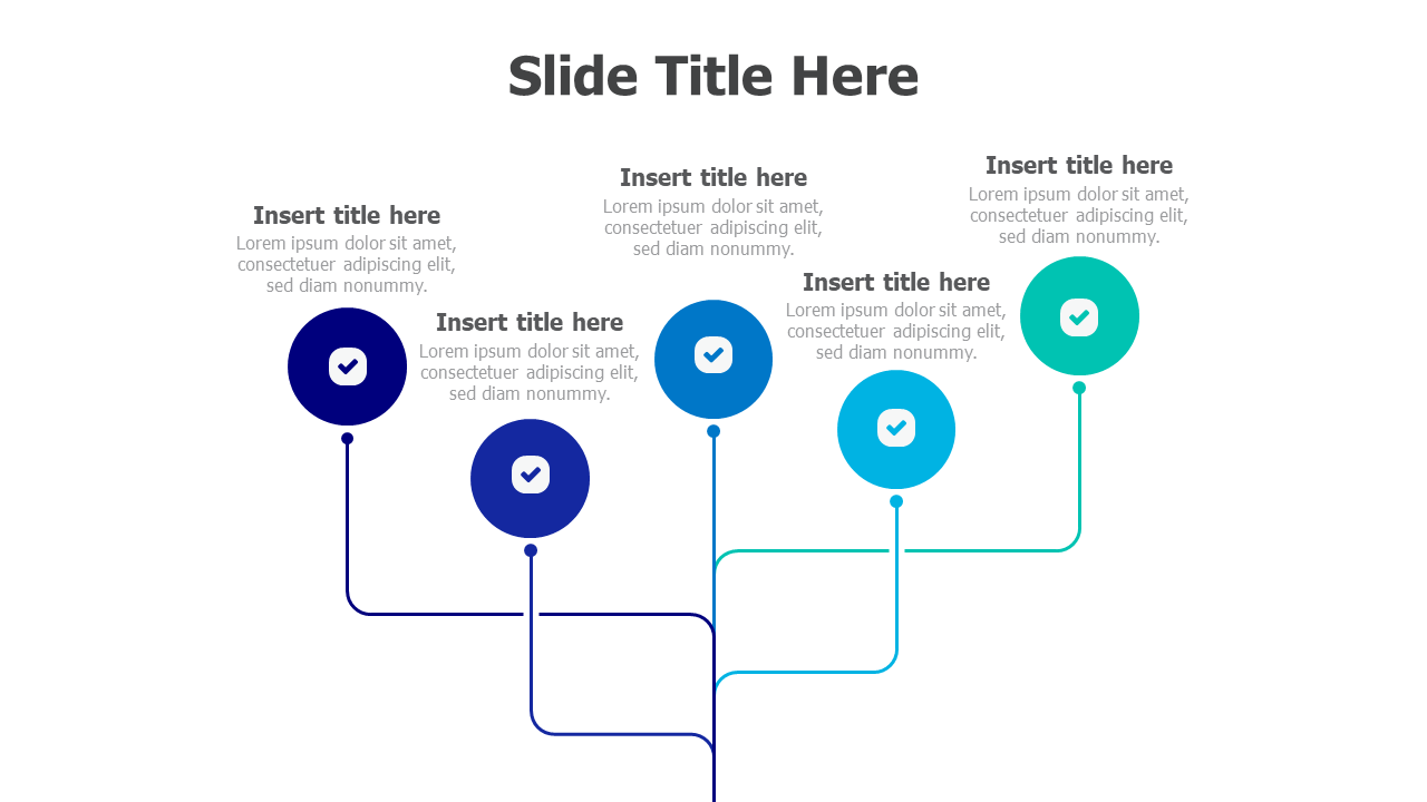 5 points branching infographic