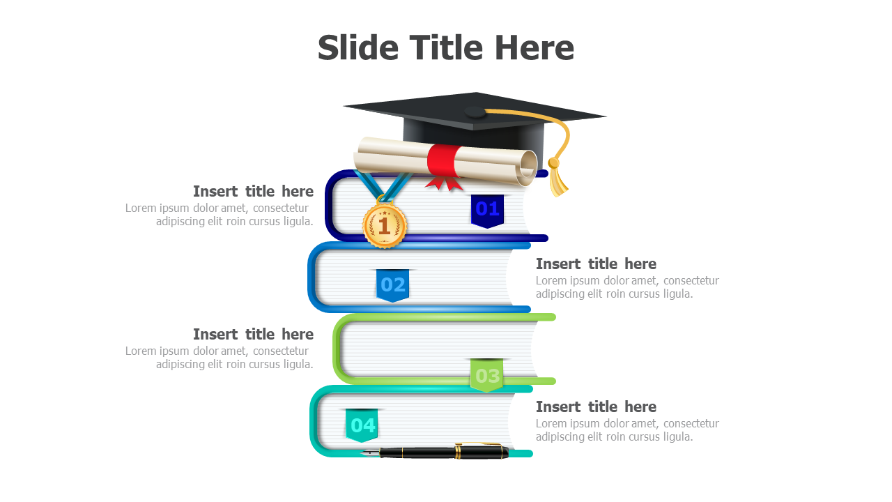 4 points books education infographic