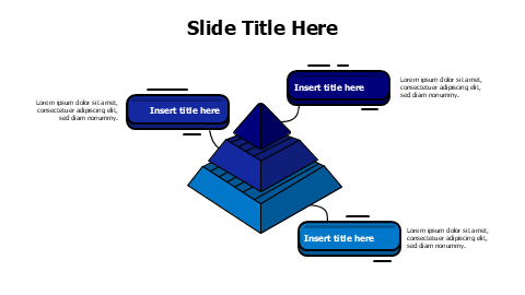 3 colored 3D divided doodle pyramid infographic