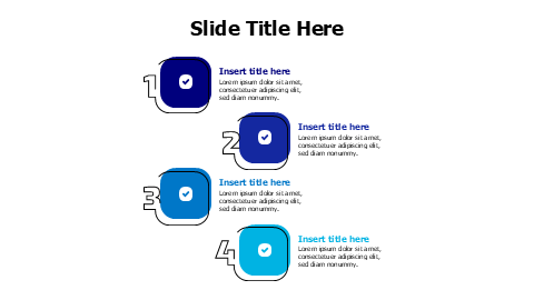 4 colored blocks with outline numbers infographic