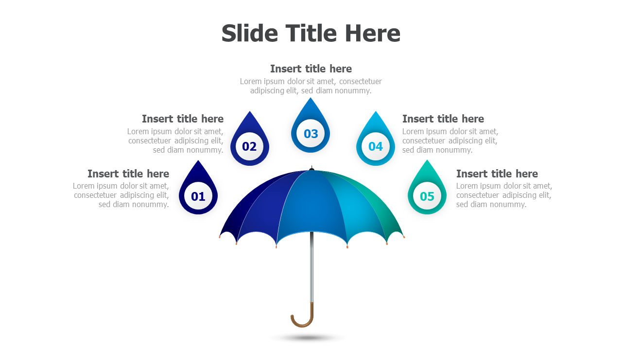 5 points umbrella infographic