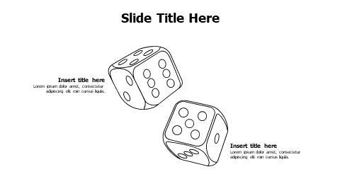 2 points outline dices infographic