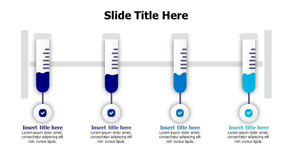 4 Syringes with icons infographic