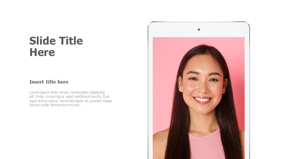 White iPad with image placeholder