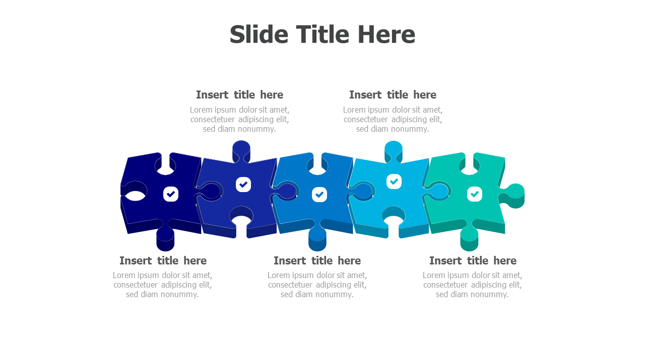 5 points 3D puzzle pieces 3