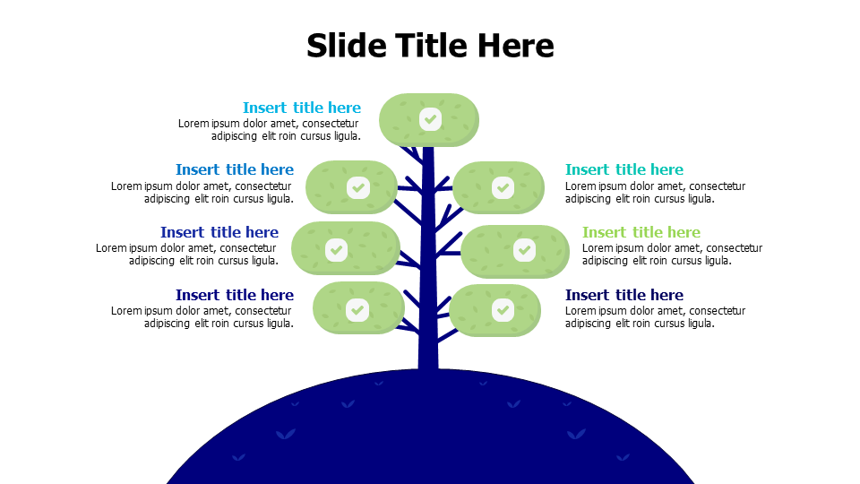 7 points green tree infographic