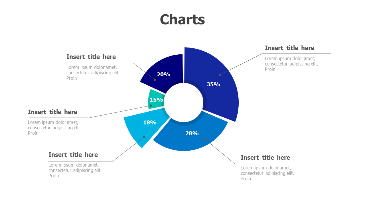 Manually editable 5 points pie chart 9