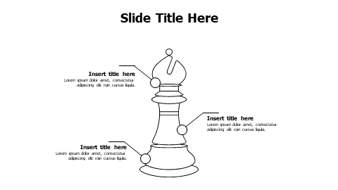 3 points outline chess bishop infographic